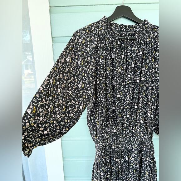 Current Air Aurelie Floral Print Mini Dress boho drop waist fall flutter skirt M - Picture 4 of 12